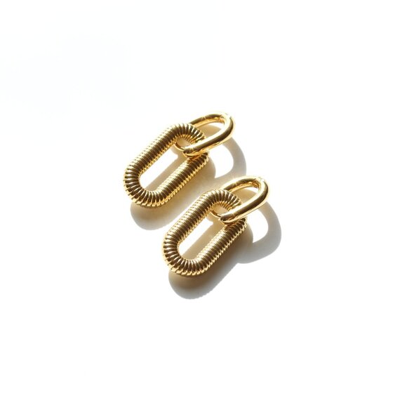 14K Gold Filled Paper Clip Earrings - Picture 4 of 5